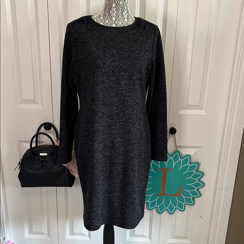 Adrienne Vittadini Dark Gray Long Sleeve Dress